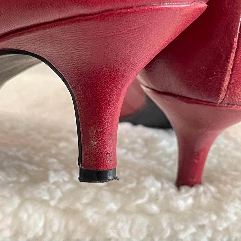 Nine West Red Pointy Heels Wide Feet Size 9.5 - Picture 5 of 13